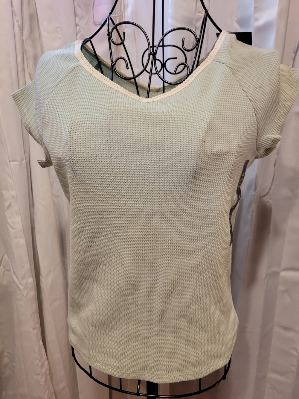art class Mint Green Short Sleeve Textured Top